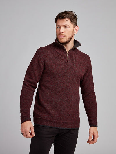Half Zip Wool Two Tone Sweater – The Woollen Market